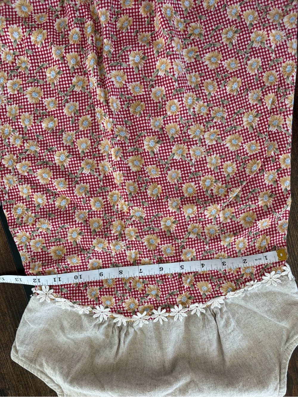 My Michelle Beige Bodice red Floral Mini Dress with Daisy Trim - Picture 6 of 7